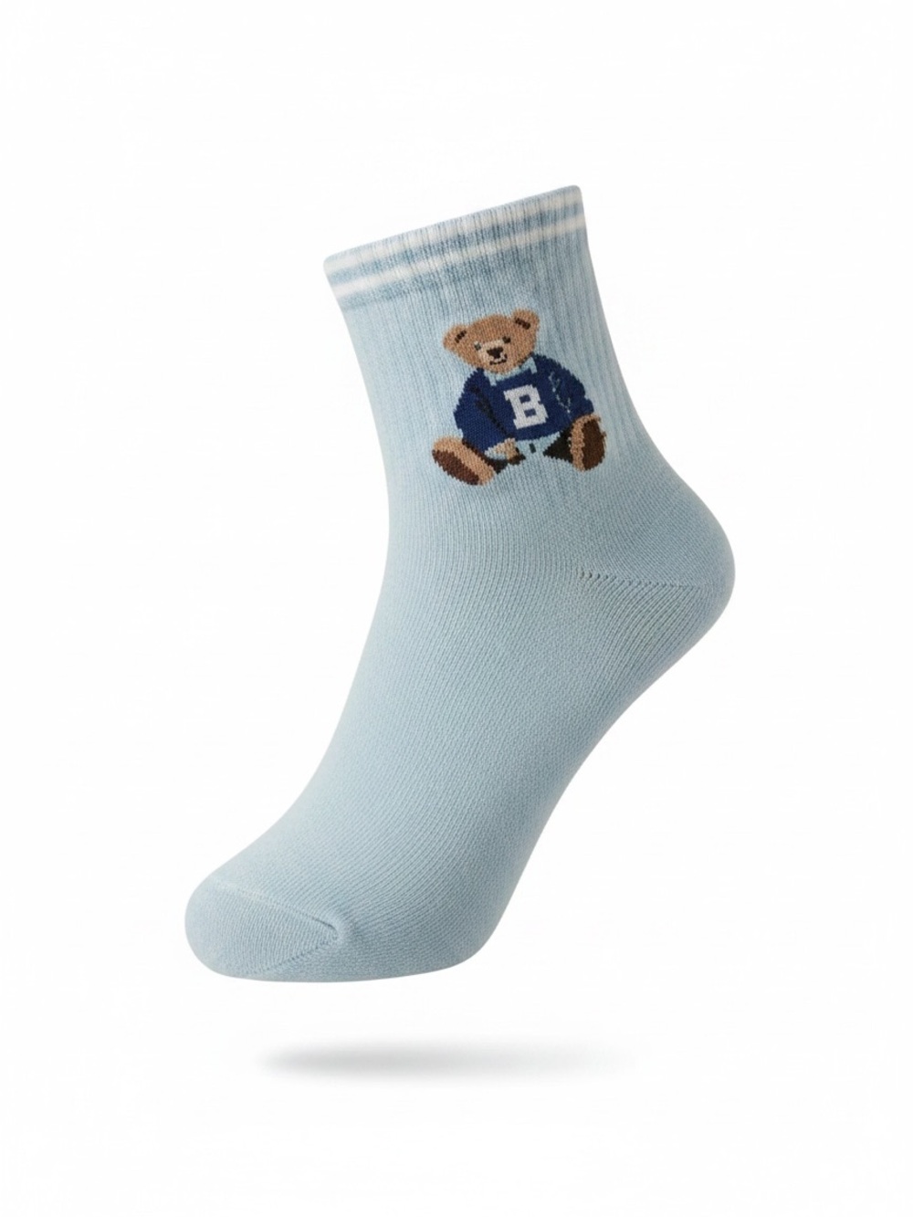 Embroidered Bear Crew Socks - Pack of 5 NWT
